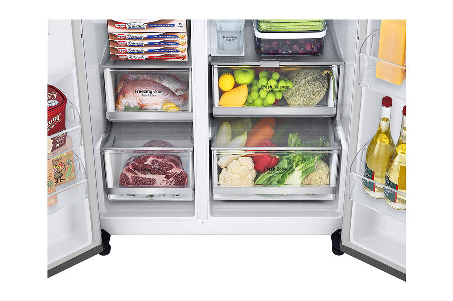 LG Inverter Fridge Side by Side 674L Silver (257 CSES-X) InstaView Door-in-Door
