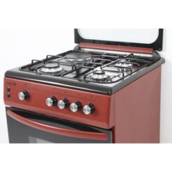 Scanfrost Gas Cooker 60x60Cm Burgundy 4Gas Burners with Gas Oven Grill (CK6400R)