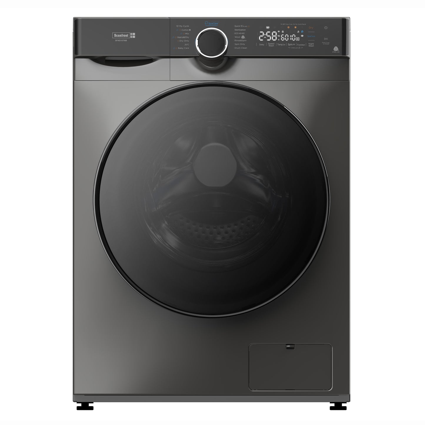 Scanfrost Front Load Wash & Dry 10/7Kg Grey (SFWD107INB B) Inverter