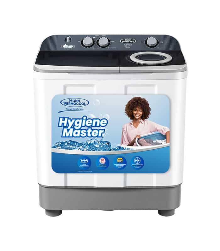 Haier Thermocool Twin Tub Washing Machine 10.2Kg Withe & Grey (TLSA10AD)