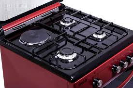 Scanfrost Gas Cooker 60x60Cm Burgundy 4Gas Burners with Gas Oven (CK6302R)