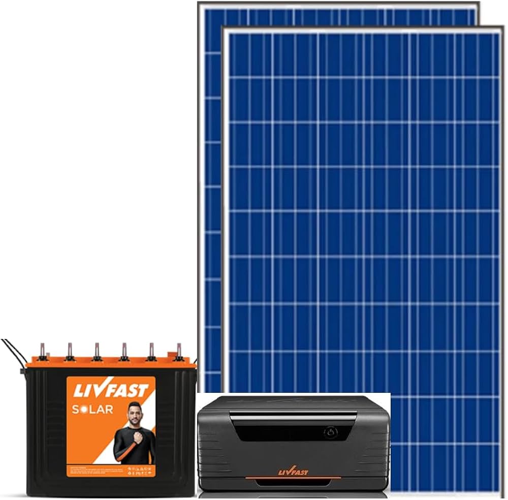 Inverter with solar power and batteries