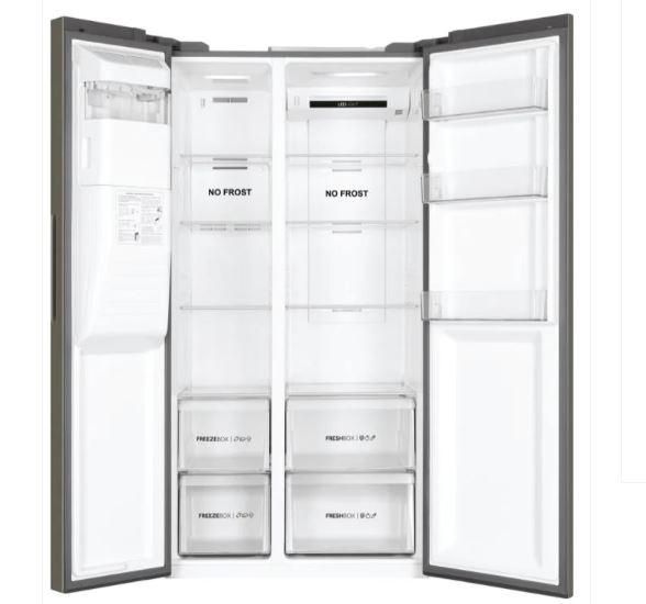 Haier Thermocool Inverter Fridge Side By Side with Water & Ice dispenser 515L Silver (HSR3918FIMP(UK))