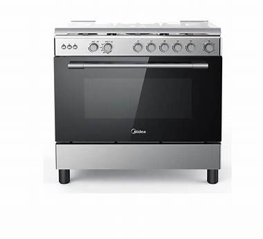 Midea Gas Cooker 90x60cm 4Gas 1 electrical  Stainless Steel (9060-4G028-I)