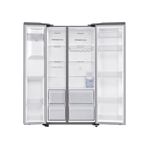 Samsung Inverter Fridge Side By Side Grey 660L (RS64R5111M9/UT/NK) With Water dispenser