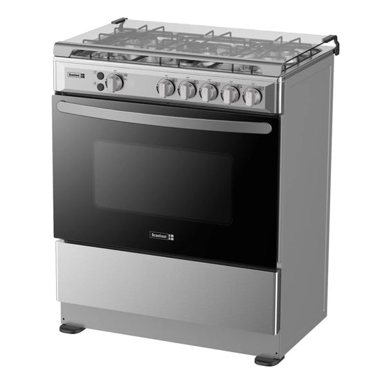 Scanfrost Gas Cooker 80x60Cm Inox 5 Gas with Grill & Auto Ignition (SFC851M )