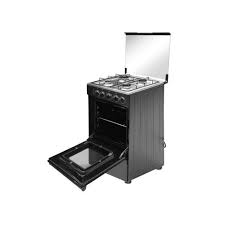 Midea Gas Cooker 50x55cm 4Gas Black Body stainless steel (5055-4G007-B)