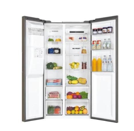 Haier Thermocool Inverter Fridge Side By Side with Water & Ice dispenser 515L Silver (HSR3918FIMP(UK))