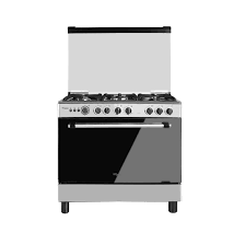 Scanfrost Gas Cooker 90x60Cm 5Gas Burners with Gas Oven Grill (SFC9500SS)