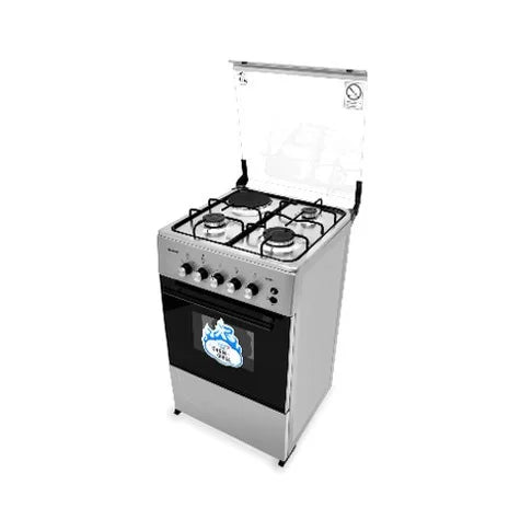Scanfrost Gas Cooker 50x50Cm Grey 3Gas Burners 1 Electrical with Gas Oven Grill (SFC5312S)